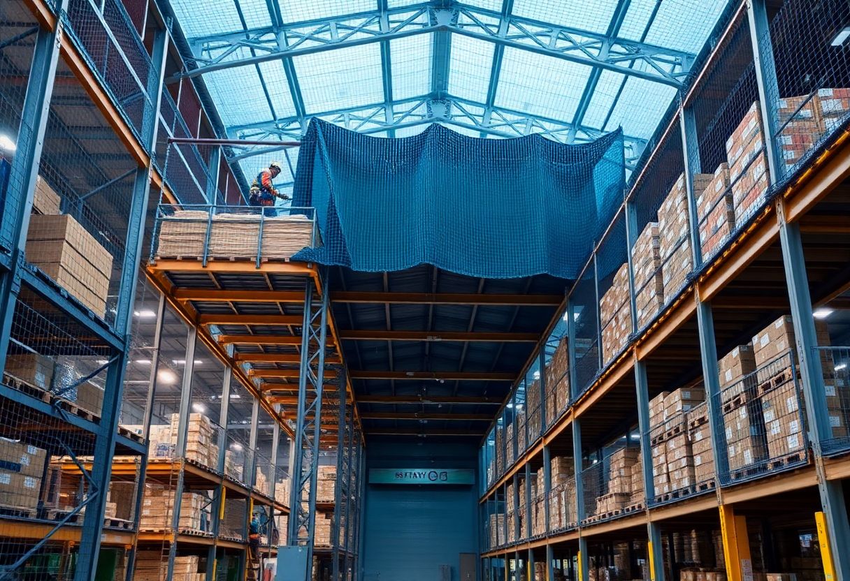"Filets pour la protection industrielle : sécuriser les entrepôts et les zones de stockage"