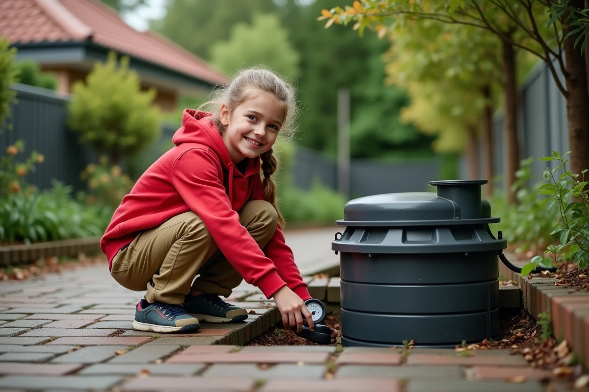 Fille vérifiant le niveau d