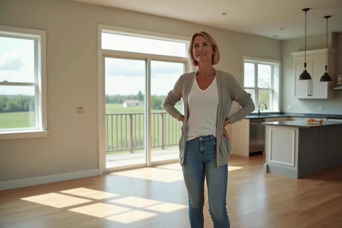 Femme acheteuse dans un intérieur lumineux et moderne