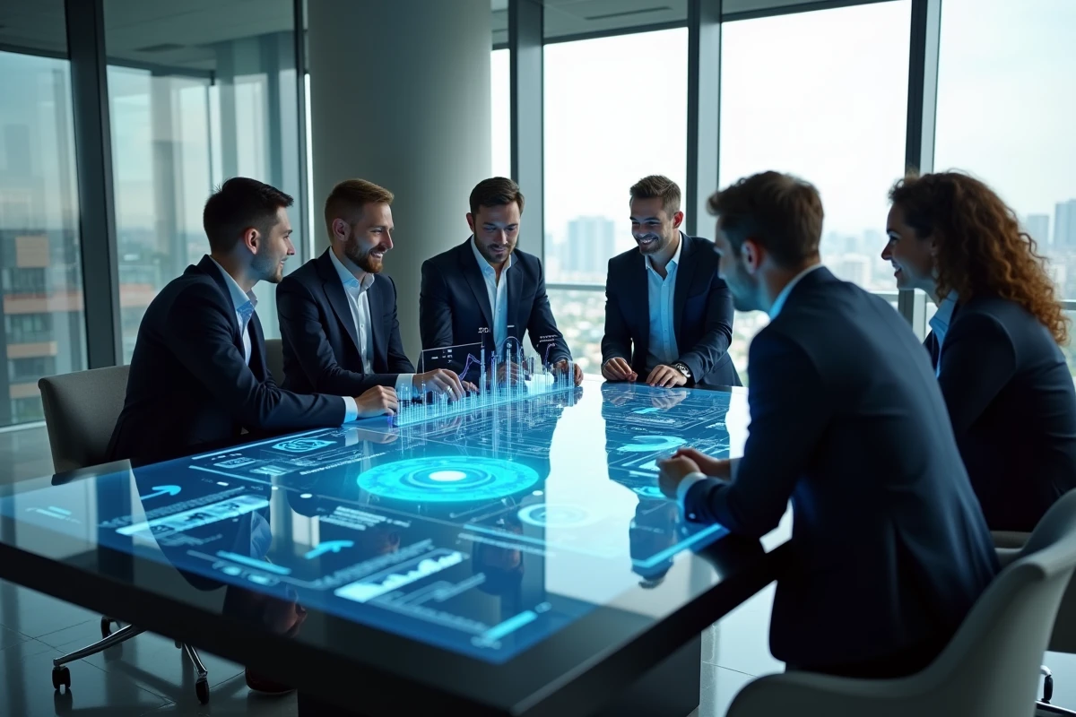 Groupe diversifié collaborant autour d