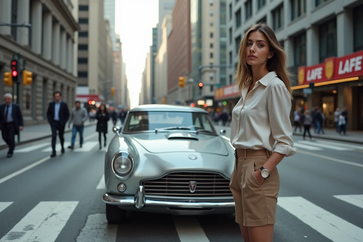 Jeune femme debout près d