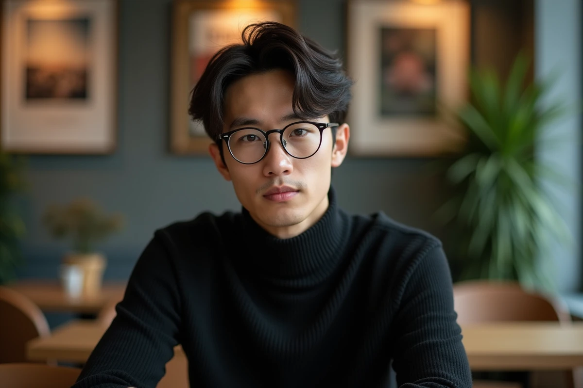 Jeune homme charismatique dans un lounge chic