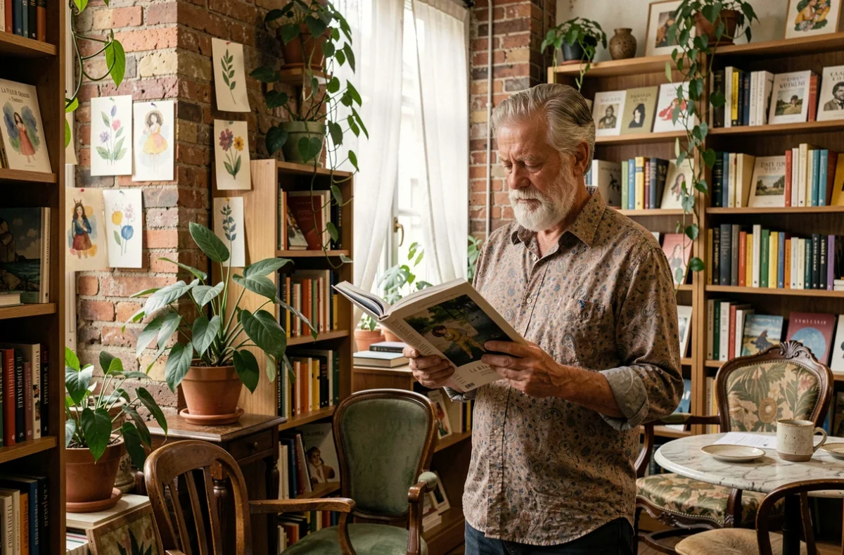 La librairie La Fleur Qui Pousse à L'Intérieur à Dijon avec des plantes, des livres d'art et une atmosphère bohème
